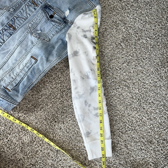 Hollister Denim Hoodie Jacket S Fleece Long Sleeves Hood Trucker California - Picture 7 of 7
